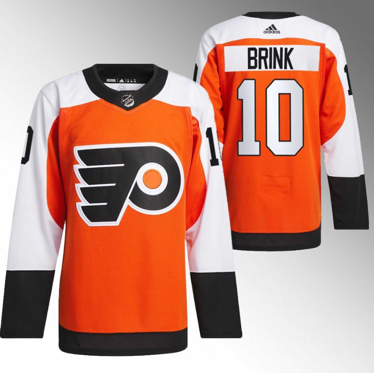 Men's Philadelphia Flyers #10 Bobby Brink 2023-24 Orange Stitched Jersey Dzhi